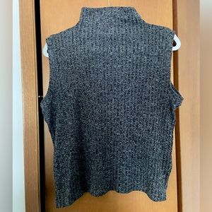 Banana Republic Mockneck Charcoal Grey Sleeveless Top